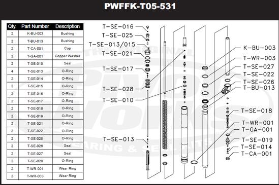 FORK REBUILD KIT KTM SX